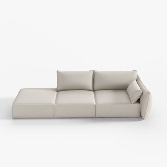 Beige chaise sofa
