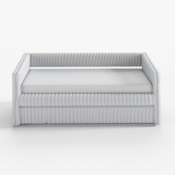 워커 에디슨 업홀스터드 코듀로이 데이베드 트런들 포함-라이트 그레이