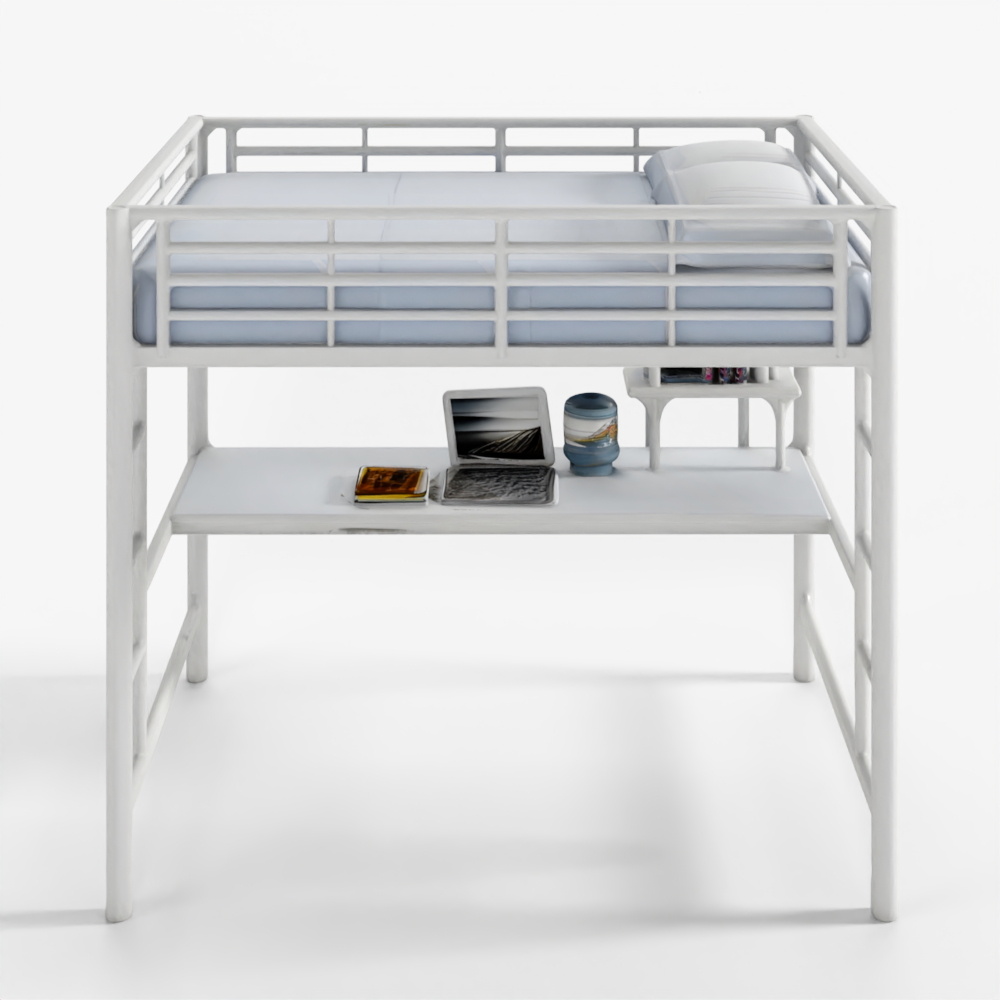 ウォーカーエジソン サンセット フルオーバー ワークステーション 二段ベッド - ホワイト