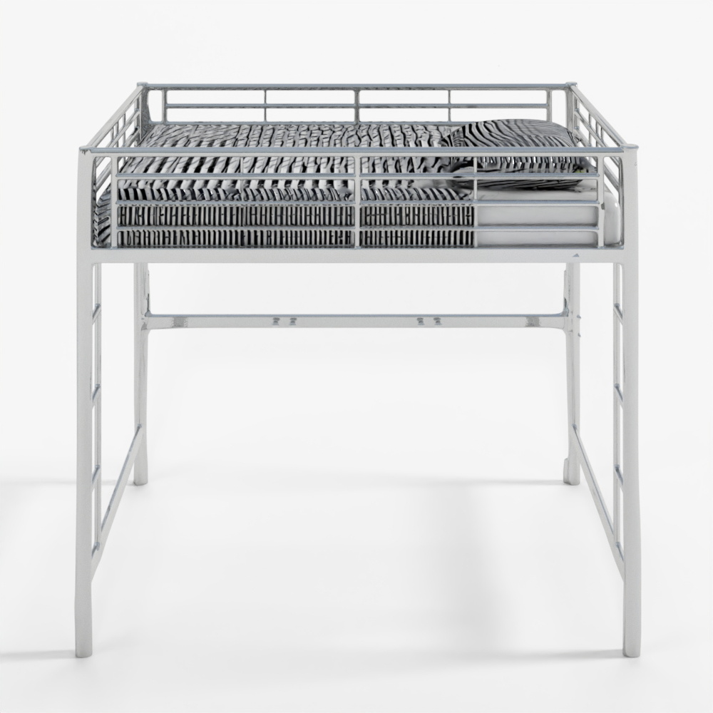 Walker Edison Sunset Full Loft Bunk Bed-Silver