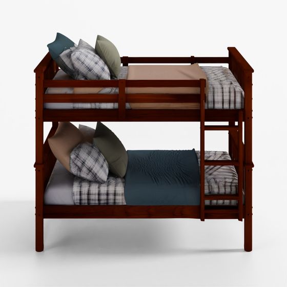 Walker Edison Classic Bunk Bed-Walnut