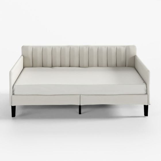 ウォーカーエジソン エレナ ツインサイズ アイボリーブークレ アップホルスター デイベッド-ベージュ