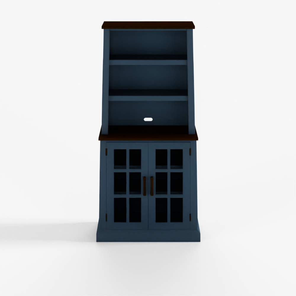 Walker Edison Zweifarbiger Traditioneller Landhaus-Holzaufsatz für Küchenschrank