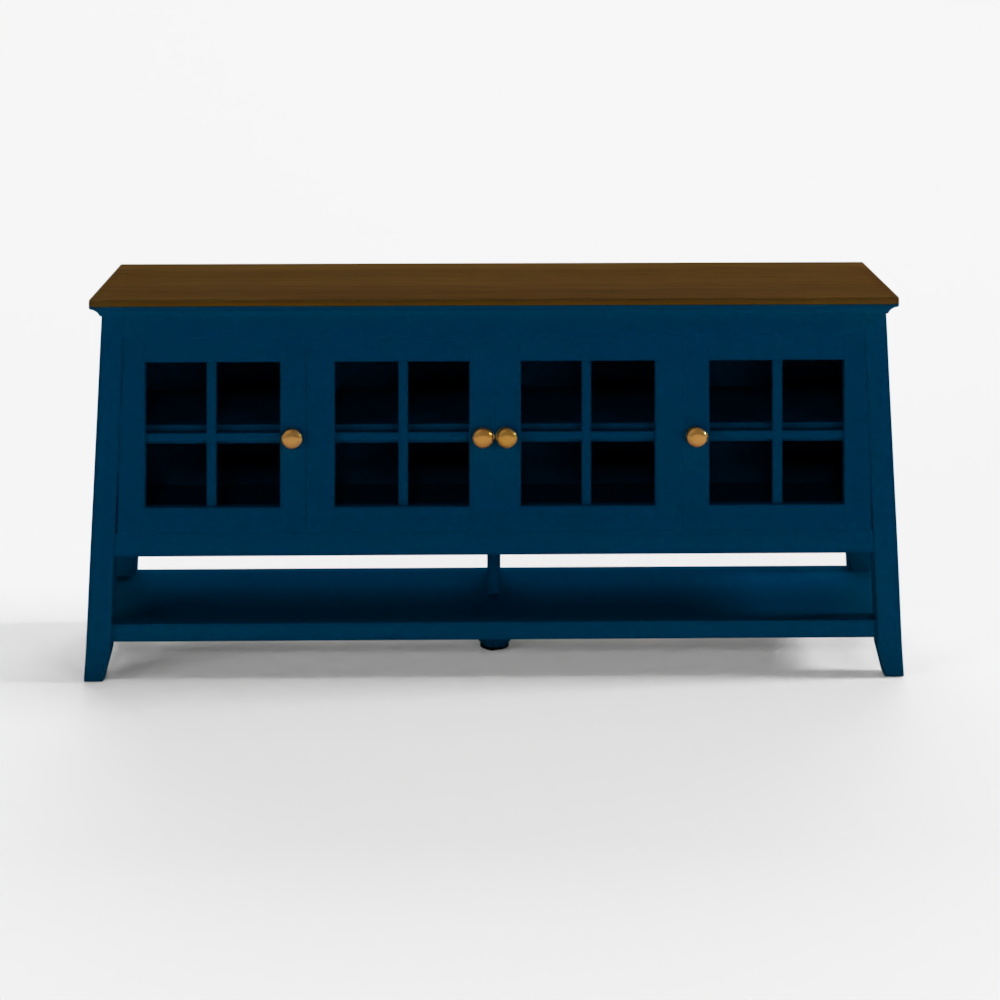 Walker Edison Traditionelles Landhaus-Sideboard mit Fensterrahmen-Glas-Türen