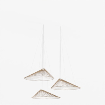 Geometric Hanging Lamp 3D Model – Gold Metal Shades