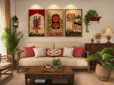 Indian Traditional Living Room - Modern Elegance Series